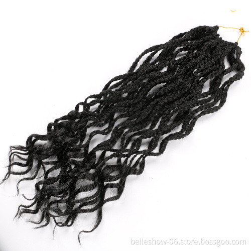 Hot sell  wholesale wavy senegalese twist hair 3X Box Crotchet Braids 24inch curly box braids